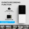 Pemsmart Tuya Smart WiFi Video Doorbell Camera, 1080p HD Wireless Doorbell with 5000mAh Battery, PIR Motion Detection, Alexa Compatible, IP65 Waterproof, Night Vision & Two-Way Talk