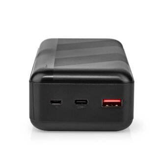 Nedis Powerbank | 30000 mAh | 1.5 / 2.0 / 3.0 A | Number of outputs: 2 | Output connection: 1x USB-A / 1x USB –C | Input connection: 1x Micro USB / 1x USB-C | PD3.0 20W | Lithium-Polymer