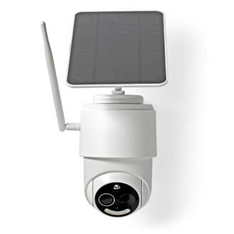 Nedis SmartLife Outdoor Camera | Wi-Fi | Full HD 1080p | Pan tilt | IP65 | Max. battery life: 5 Months | Cloud Storage (optional) / microSD (not included) | 5 V DC | With motion sensor | Night vision | White