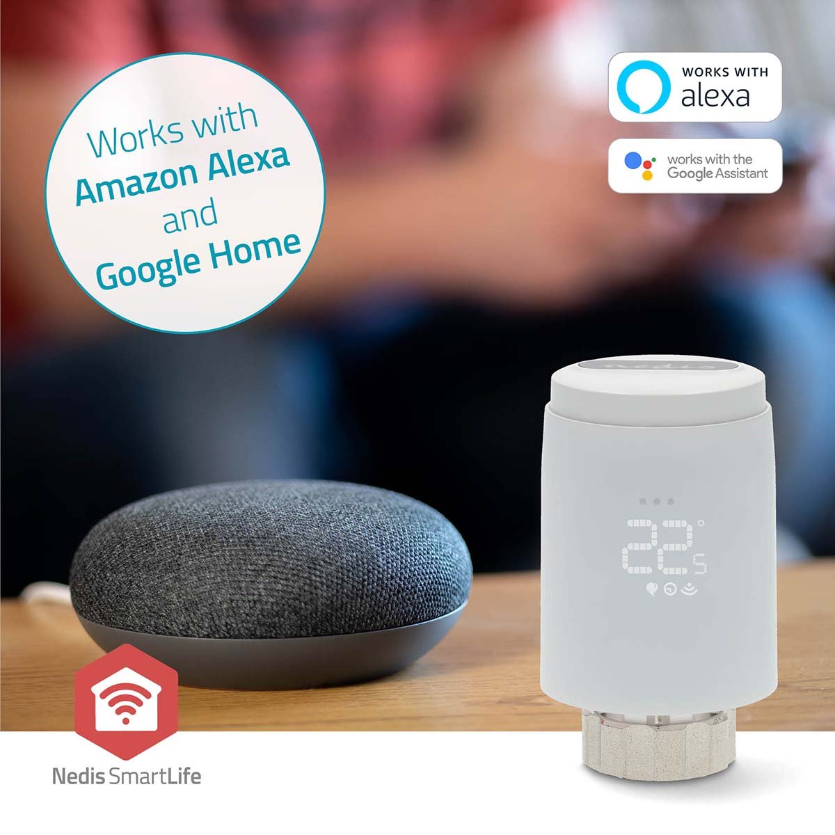 Nedis SmartLife Radiator Control | Zigbee 3.0 | Battery Powered | LED | Android / IOS