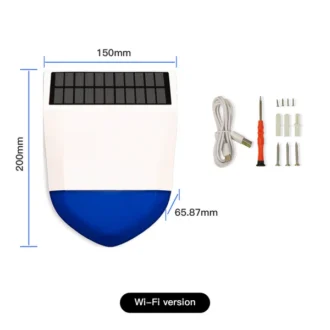 Tuya Smart Zigbee Sound Light Siren Alarm Solar Energy Outdoor IPX5 Waterproof Tamper Alarm With Rechargeable Battery