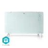Nedis SmartLife Convection Heater | Wi-Fi | Suitable for bathroom | Glass Panel | 2000 W | 2 Heat Settings | LED | 15 – 35 °C | Adjustable thermostat | White