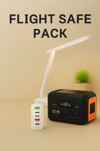 Flight Safe Travel Essentials – Pemsmart Q150 Portable Power Station 150W 30000mAh/99.84Wh I 5 Port Plug I Desk Lamp I Portable mobile socket, integration I Solar Energy and DC15V Charging Input