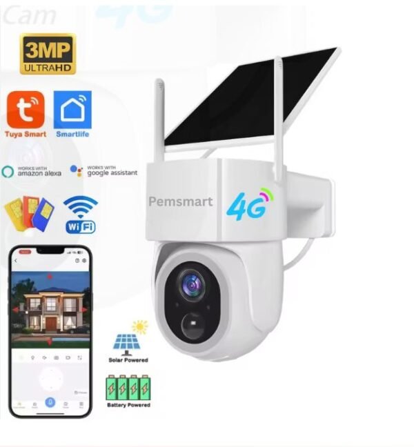 Pemsmart 4G Solar Security Camera