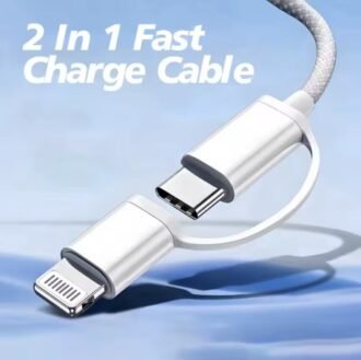 2 in 1 PD 60W Type C Cable For iPhone 16 15 Pro Samsung S23 USB Fast Charging Cord For iPhone 14 13 Data Wire