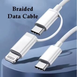 2 in 1 PD 60W Type C Cable For iPhone 16 15 Pro Samsung S23 USB Fast Charging Cord For iPhone 14 13 Data Wire