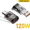 120W Type C To USB A Adapter | USB 3.2 to Type C Fast Charging Connector For iPhone 15 16 Macbook iPad