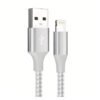 1M USB-A to Lightning MFi Certified Fast Charging Cable – Durable Grey Braided Design for iPhone & iPad
