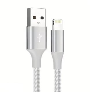 1M USB-A to Lightning MFi Certified Fast Charging Cable – Durable Grey Braided Design for iPhone & iPad