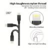 1M USB-A to Lightning MFi Certified Fast Charging Cable – Durable Grey Braided Design for iPhone & iPad