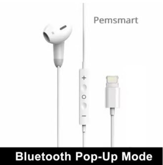 Pemsmart Wired Lightning Earphones for Apple iPhone – HiFi Sound with Built-in Microphone & Active Noise Cancelling