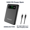 Pemsmart PD-100LS 100W Power Bank 20000mAh (74Wh) – Flight Safe USB-C Fast Charging Portable Laptop Charger